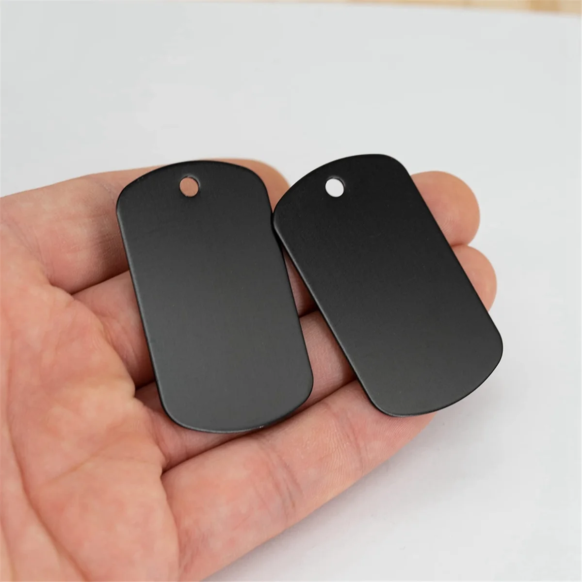 50 Pcs Metal Stamping Blanks Black for Stamping, Engraving Blanks Aluminum Stamping Blanks Keychain Blank Dog Tag