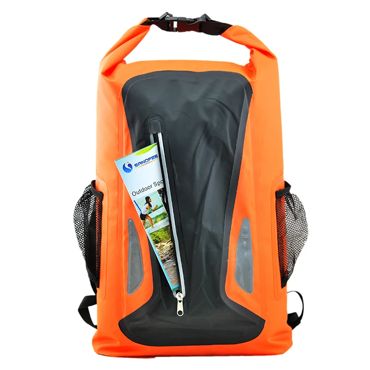 

100% Waterproof Backpack - Dry Bag Closure Padded Back and Straps - for Water Sports, Adventure Travel, Motorcycle Trips