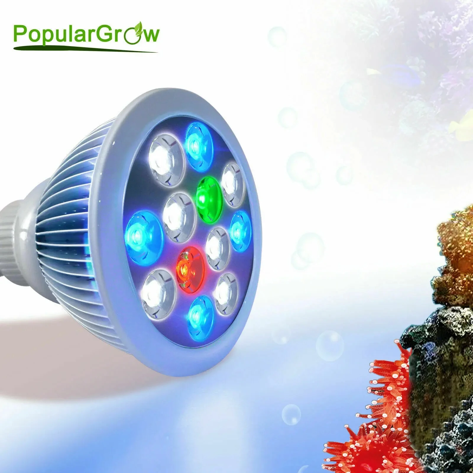 Led Aquarium Light E27 12W Coral Reef Light for SPS LPS Coral Fish Tank