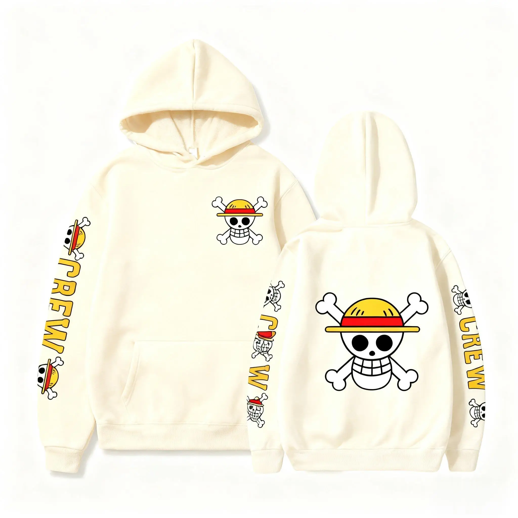 ワンピーススカルプリントパーカー男性女性 2026 冬ストリートスウェットシャツユニセックス特大カジュアルプルオーバーパーカージャケットファッション