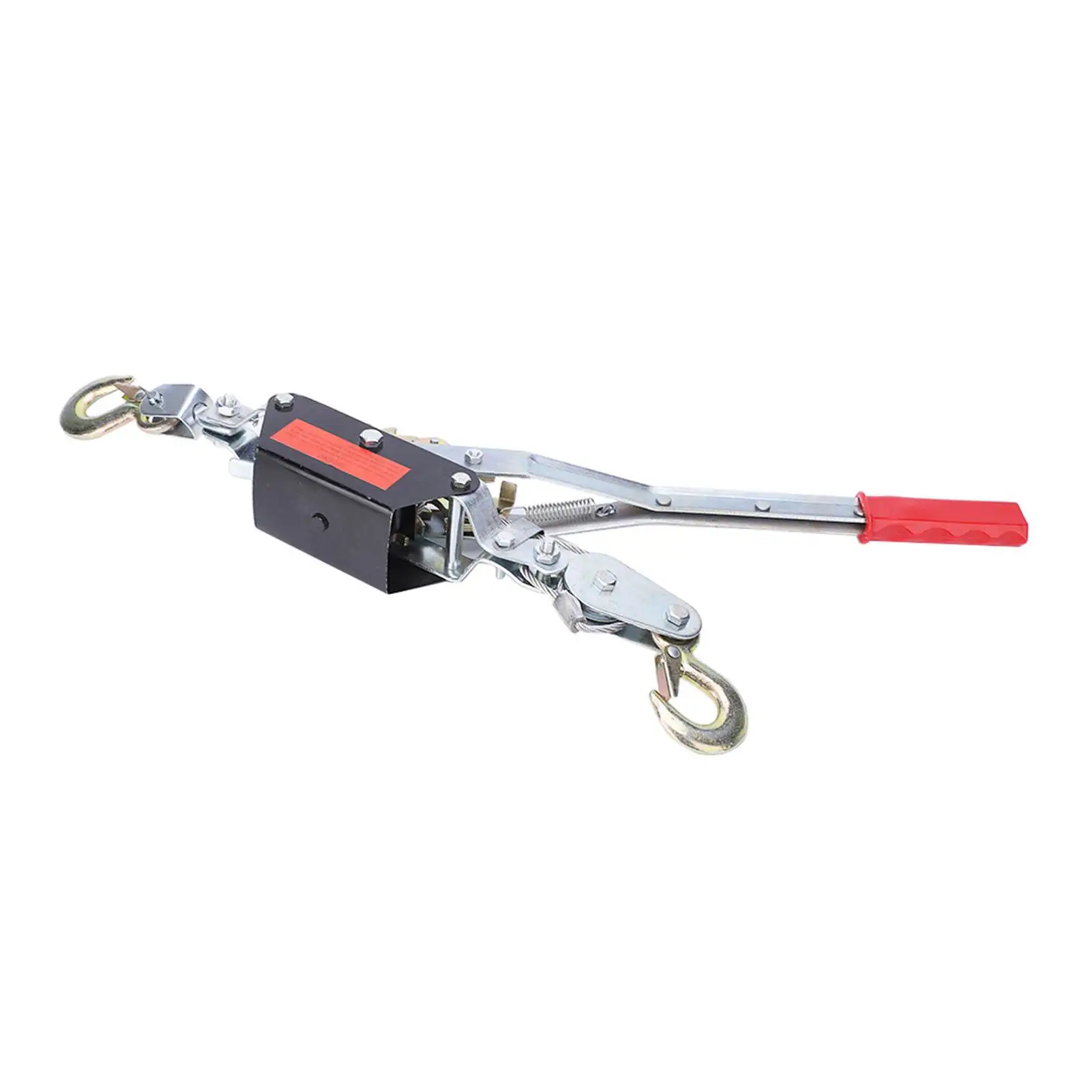 1Pcs 2 Ton Wire Rope Puller Double Hook Hardened Heavy Duty Steel Hand Power Puller Steel Wire Padded Grip Tighten Tool
