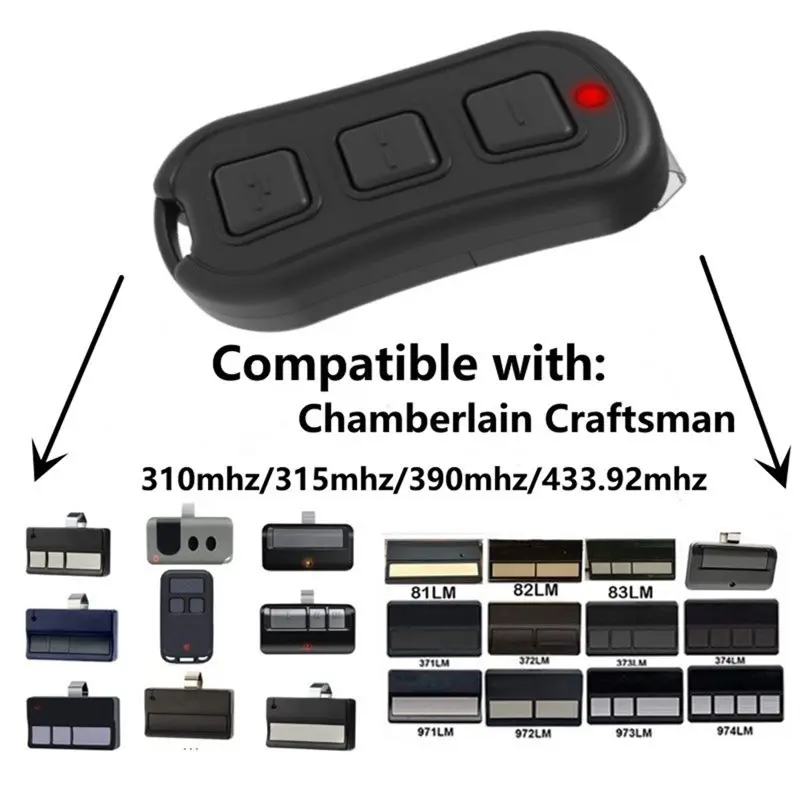 Replacement Garage Door Remote Control Universal For Liftmaster/Chamberlain/Craftsman 893MAX 891LM 371 971 With Learn Button-【A7