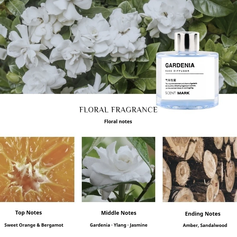 50 مللي مجموعات الناشر القصب الورد الخزامى زيت الياسمين العطري مع توسيع عصا فندق المنزل الروائح الهواء النقي العطر