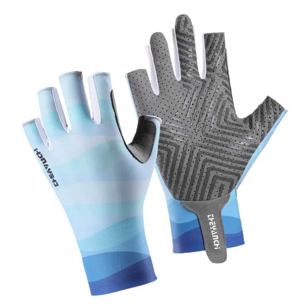 Sun Protection Fingerless Fishing Gloves UPF 50+ Men's UV Gloves for Kayaking Rowing Hiking Cycling Sports Gloves