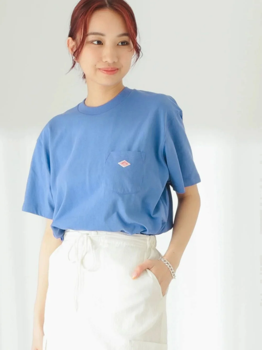 

Summer New Loose Cotton ort Sve T-irt Embroidered Logo Casual Sle Couple Pure Color Tee round Ne Regular Length