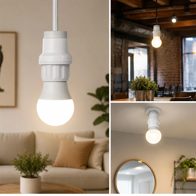 1PCS E27 Pendant Lamp Holder Socket Screw Base Light Bulb Socket Hanging Lamp Base for LED Energy Saving Bulbs