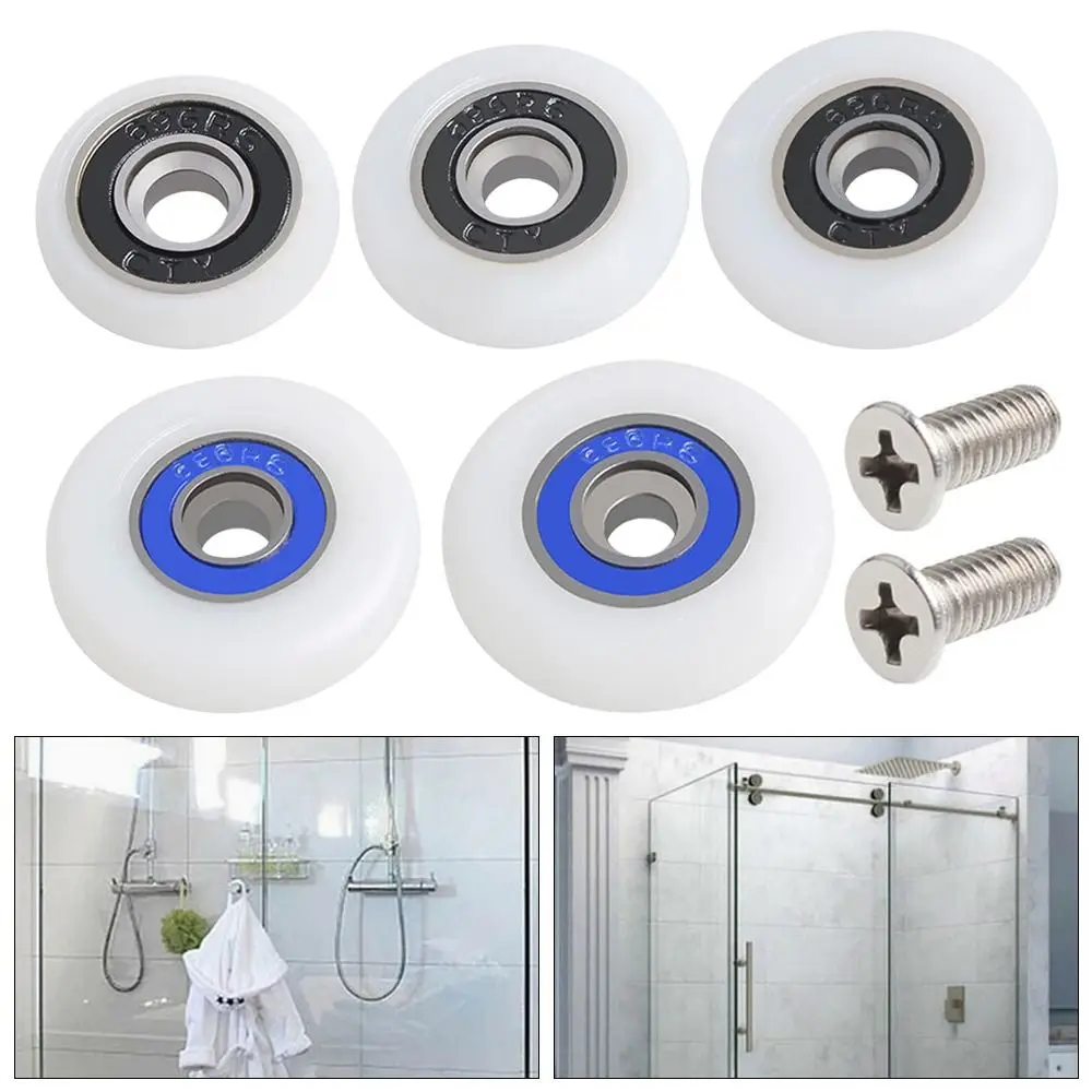 

1 шт./4 шт. крепежные детали, ролик для двери душа 19/23/25/27/29 мм с винтовым раздвижным дверным шкивом, бесшумные колесики