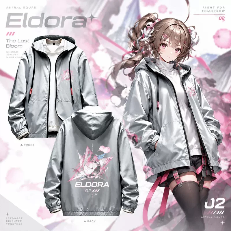 Game Arknights:Endfield Black Gray Casual Hooded Jacket Coat Tops Ardelia Spring Autumn Daily Clothes Cosplay Role Play Costume
