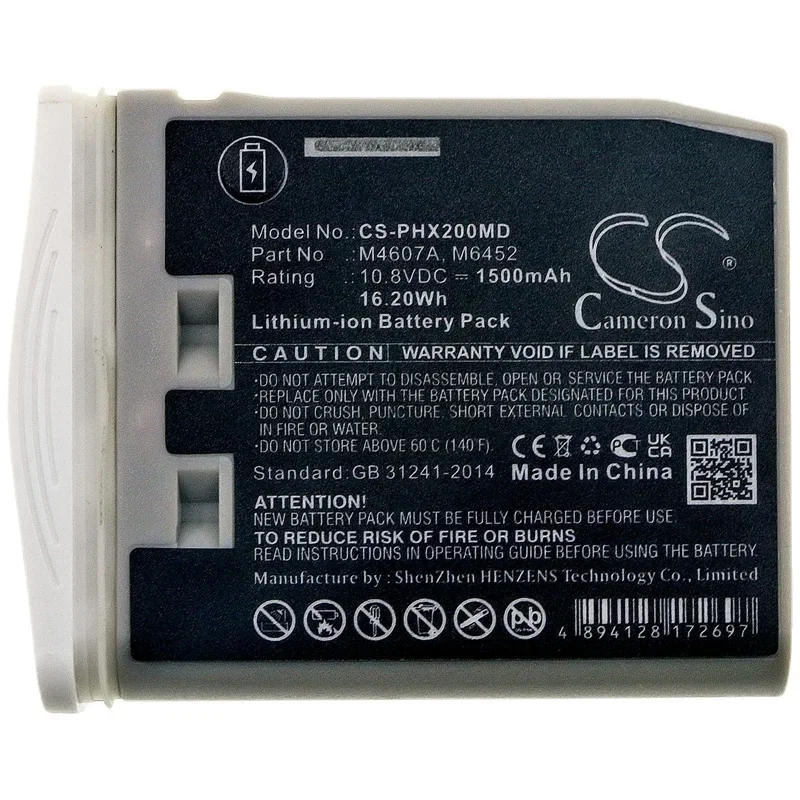 

Medical Battery 10.8V/1500mAh M4607A,M6452,989803148701 for Philips M3002A,M8102,M8102A,M8002A,IntelliVue MP2/X2 Patient Monitor