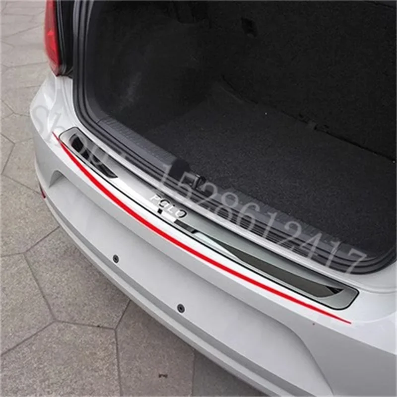 For Volkswagen POLO 2011-2018 Car Accessories Stainless Steel Rear Bumper Protector Sill Trunk Tread Plate Trim