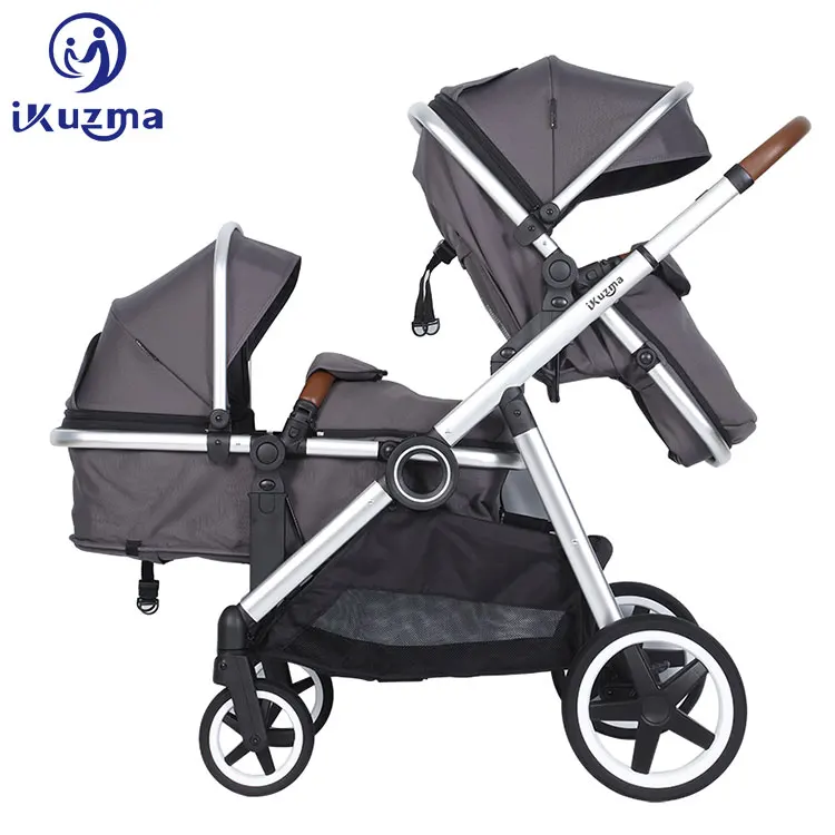 Luxury 2 In 1 European Double Twins Light Tandem Pushchairs 2 Baby 2In1 2 Seat Stroller