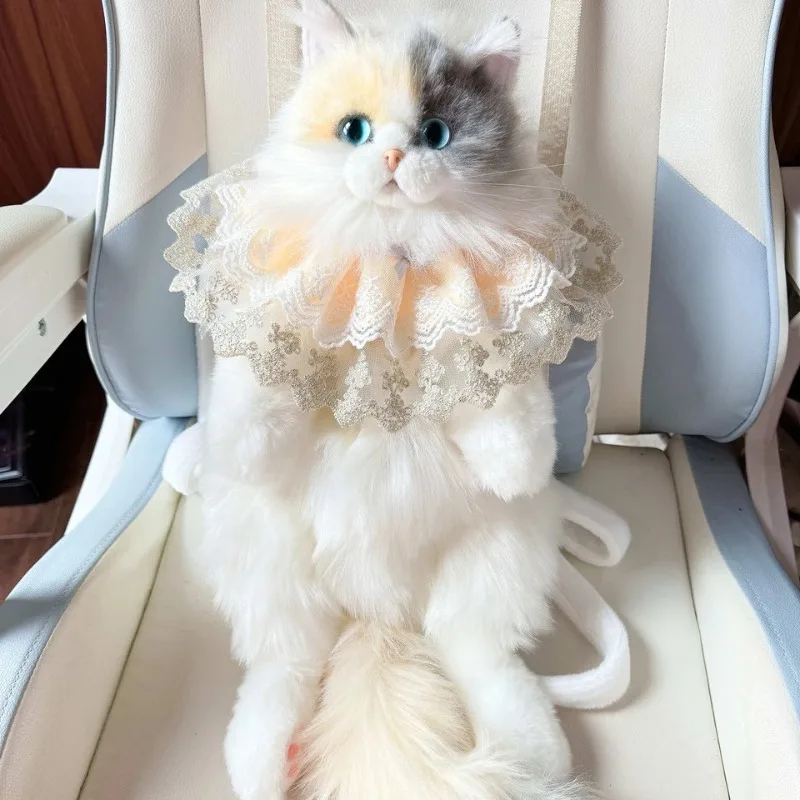 Simulated Cat Doll Doll Plush Toy Puppet Cat Backpack Birthday Gift