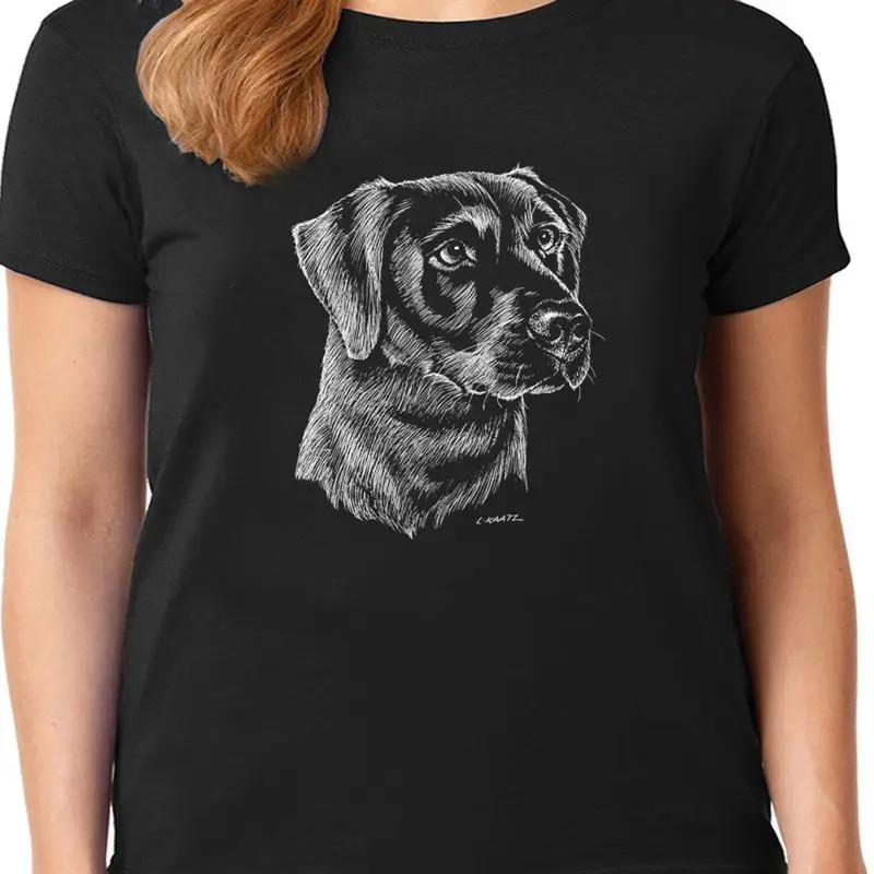 

Футболка с лабрадором-ретривером для женщин, женская собачья порода, черная Lab S