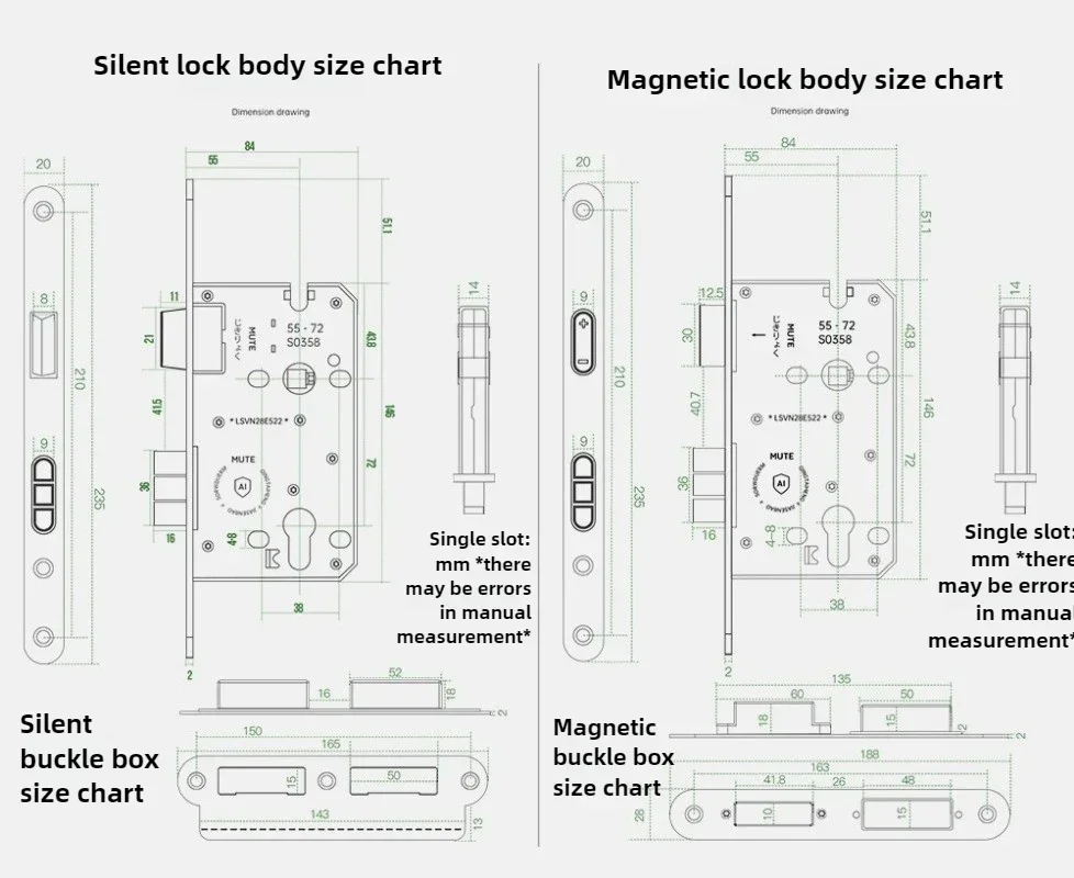 

Best American Split Lock Magnetic Silent Door Lock 72 * 55 Lock Body Suitable for 35-45mm Thick Doors Bedrooms Home