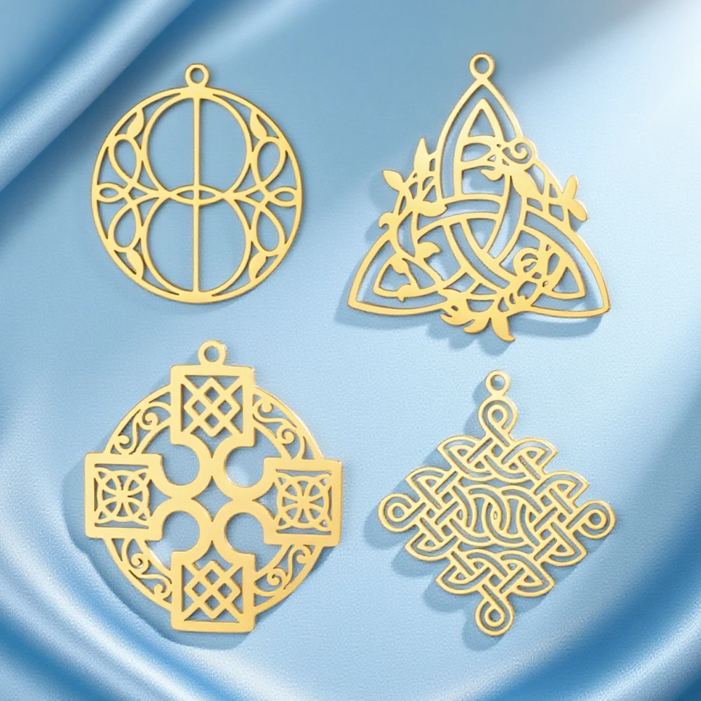 Colgante de nudo infinito de Dawapara Celtics para la fabricación de joyas Triquetra Trinity Knot Calice Well Irish accesorios de acero inoxidable