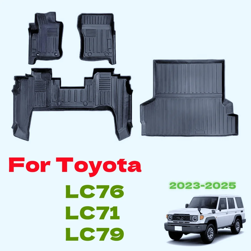 

TPE Foot Mats For Toyota LC76/LC71/LC79 2023 2024 2025 LHD Floor Mats All-Weather TPE Foot Mats Odorless Pad Tray Mat Interior