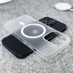 Ultra Thin Matte Magnetic Wireless Charge Clear Case For iPhone 17 Pro Max 16 15 14 Plus 13 12 Magsafe Shockproof Hard PC Cover