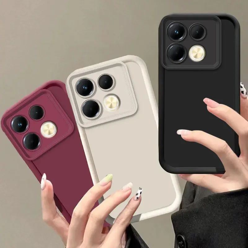 TPU Flüssigsilikon Schützen Telefon Fall Für Infinix Note 40 Pro Plis 4G 5G HOT 50/40 Pro 50I Smart 9 8 Pro Plus HD 7 6 Zurück Abdeckung