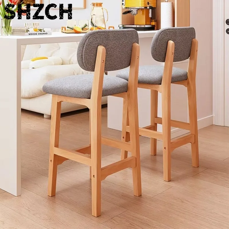 Solid Wood Bar & Counter Stool | Adjustable Swivel Height Nordic Modern Minimalist Design for Home Commercial Use