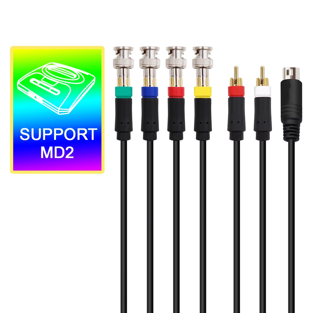 อะแดปเตอร์ RGB 9ขา1.8M สำหรับเครื่องเล่นวิดีโอเกมย้อนยุค MD2