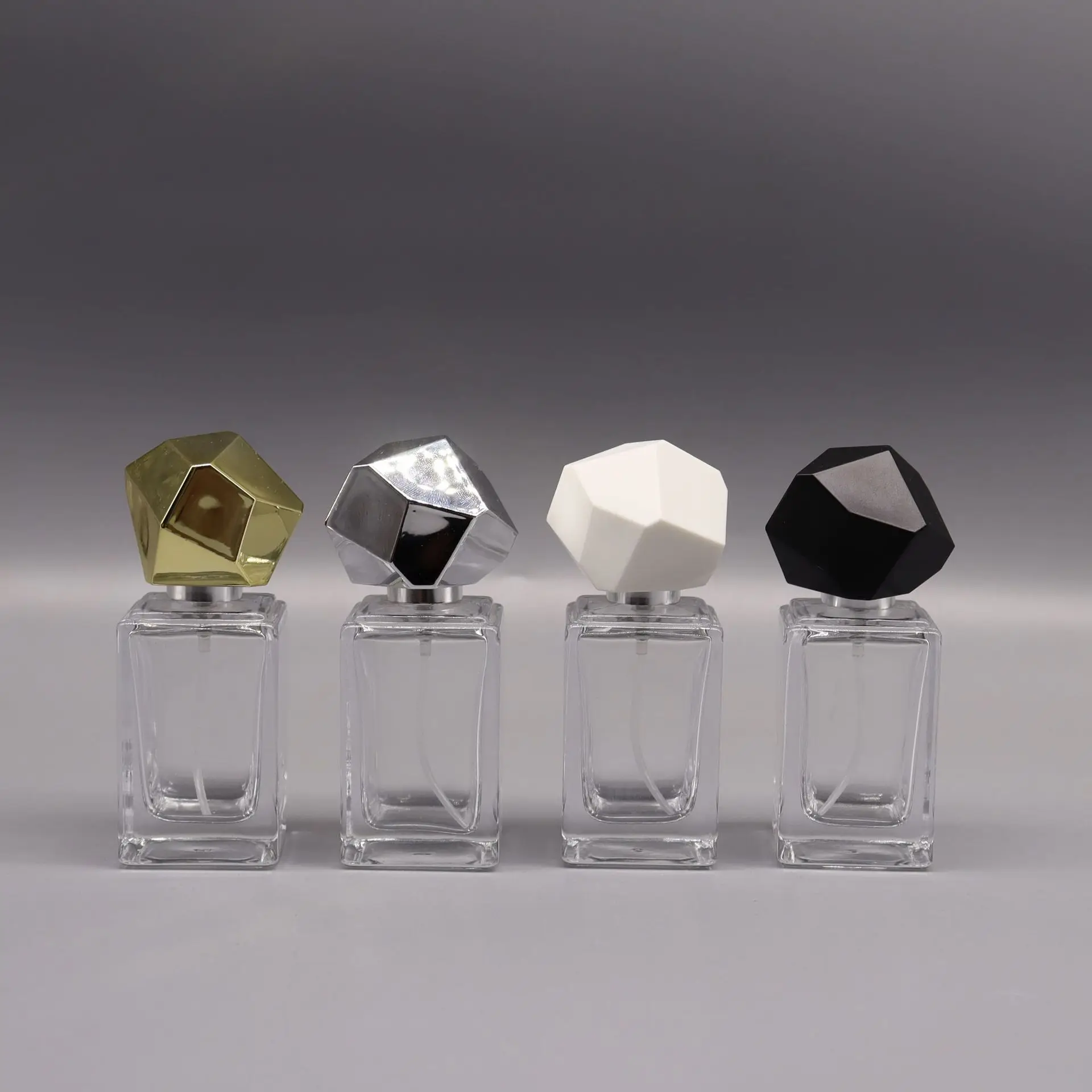 30ML Premium Perfume Bottle Irregular Polyhedron Cover Portable Perfume Sub-bottling Cosmetics Spray Glass Bottle