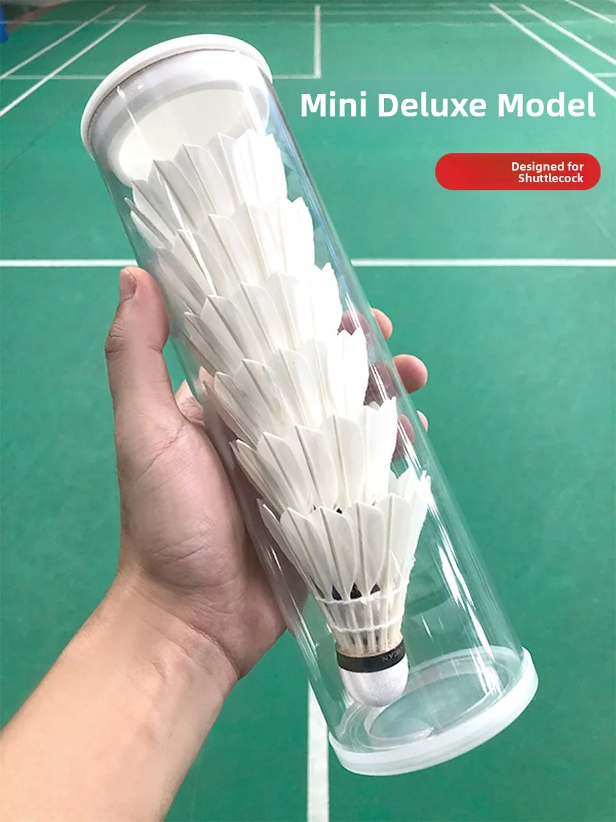 دلو شفاف لريشة الريشة الطائرة بأربعة أقسام، موزع كرات أوتوماتيكي لممارسة الريشة الطائرة وتخزينها