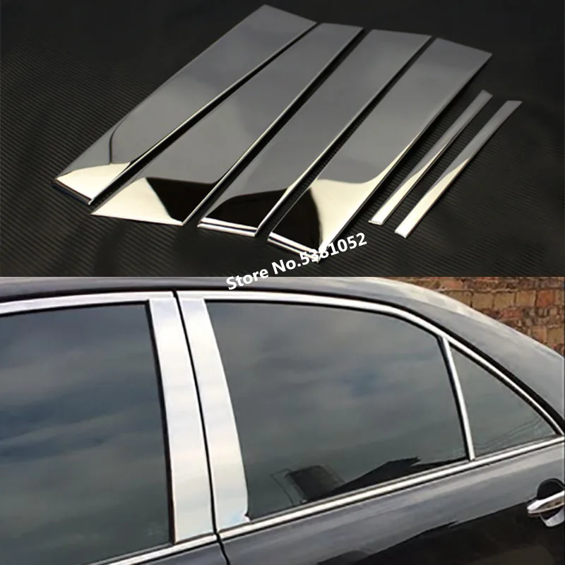 For Toyota Camry 2006-2011 2012-2016 Accessories Stainless Steel Window Center Pillars Cover Trims External Protector