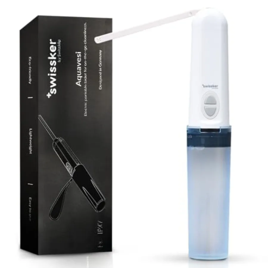 

Swissker by Swissklip Portable Bidet Travel Sprayer Rechargeable Electric Handheld Personal Hygiene Cleaner Compact USB Bidet w