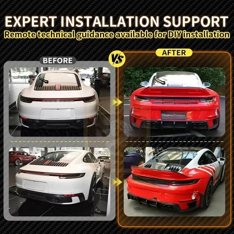 For 911 992 Rear Spoiler Dry Carbon Fiber Rt900 BB Style Car Ducktail Wing Vehicle Accessories