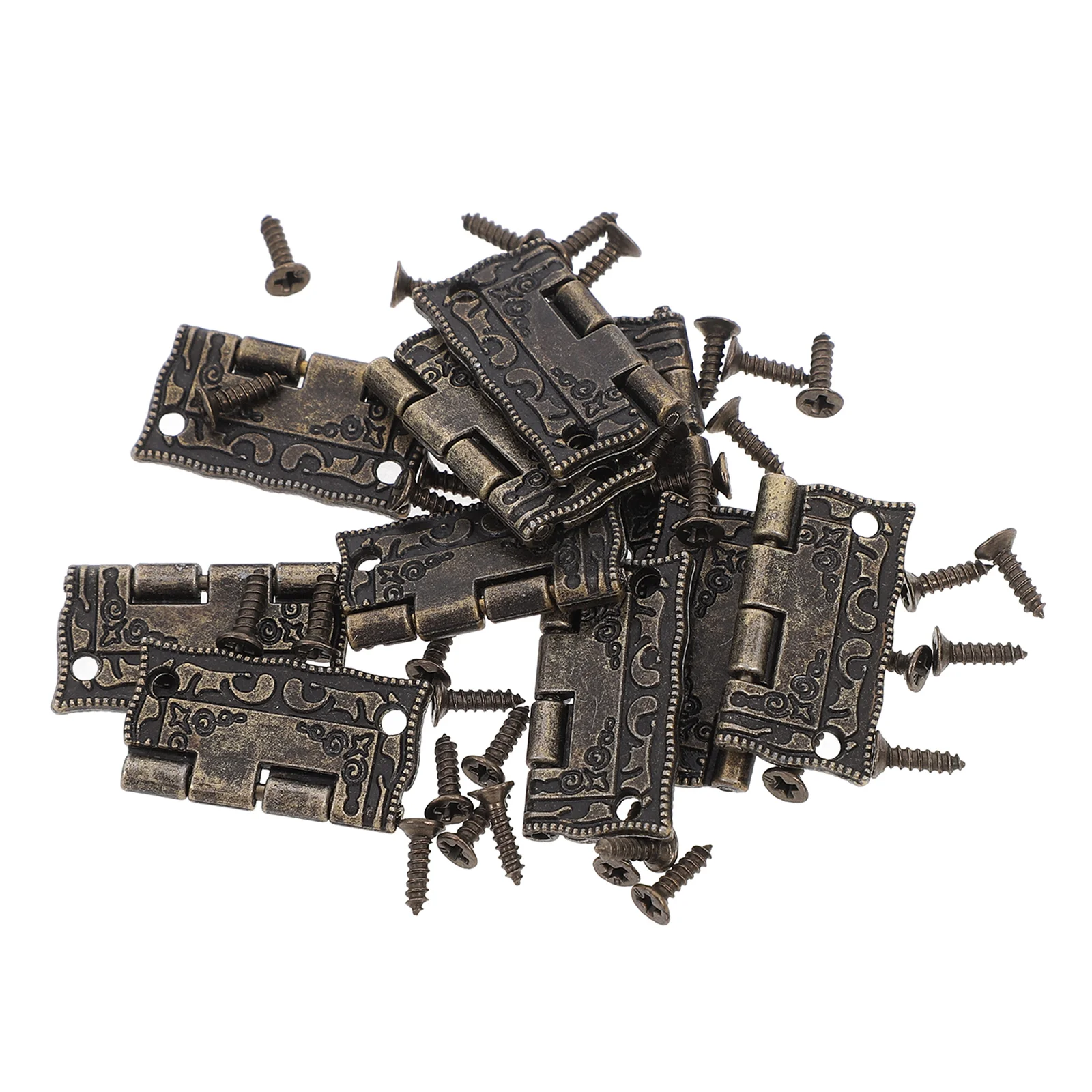 

10Pcs Cabinet Hinges Decorative Folding Butt Hinges for Wooden Box Vintage Door Hardware Jewelry Box Cabinet Door Hinge