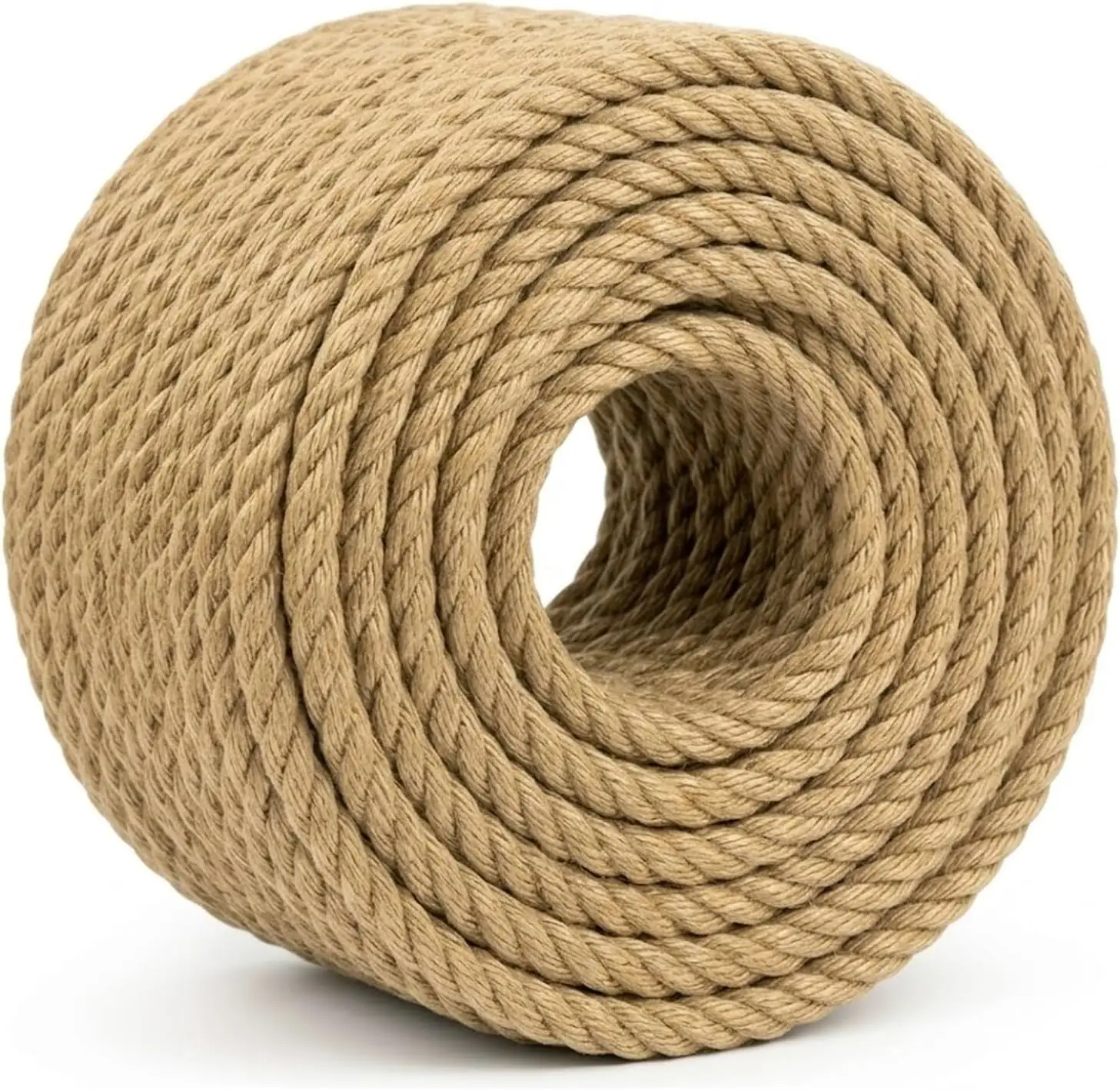 Corde en chanvre torsadée épaisse de 5/10/30/50 m x 24 mm, idéale pour les projets DIY, la décoration intérieure, les balançoires de véranda et les jeux de la corde.