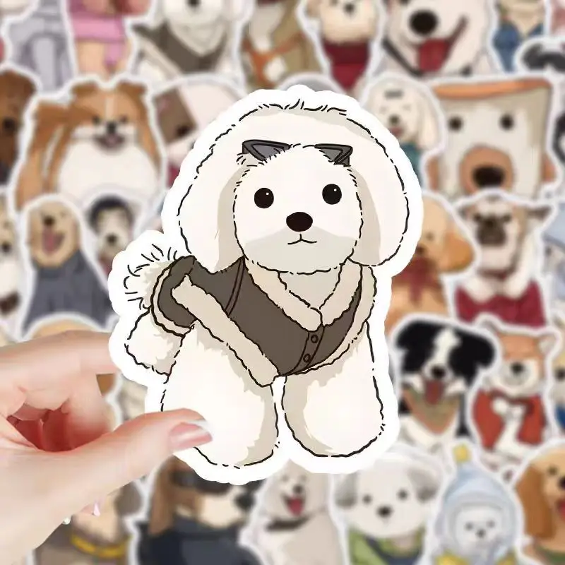 60 autocollants de scrapbooking amusants de dessin animé dessinés à la main-autocollants décoratifs créatifs animaux mignons bricolage