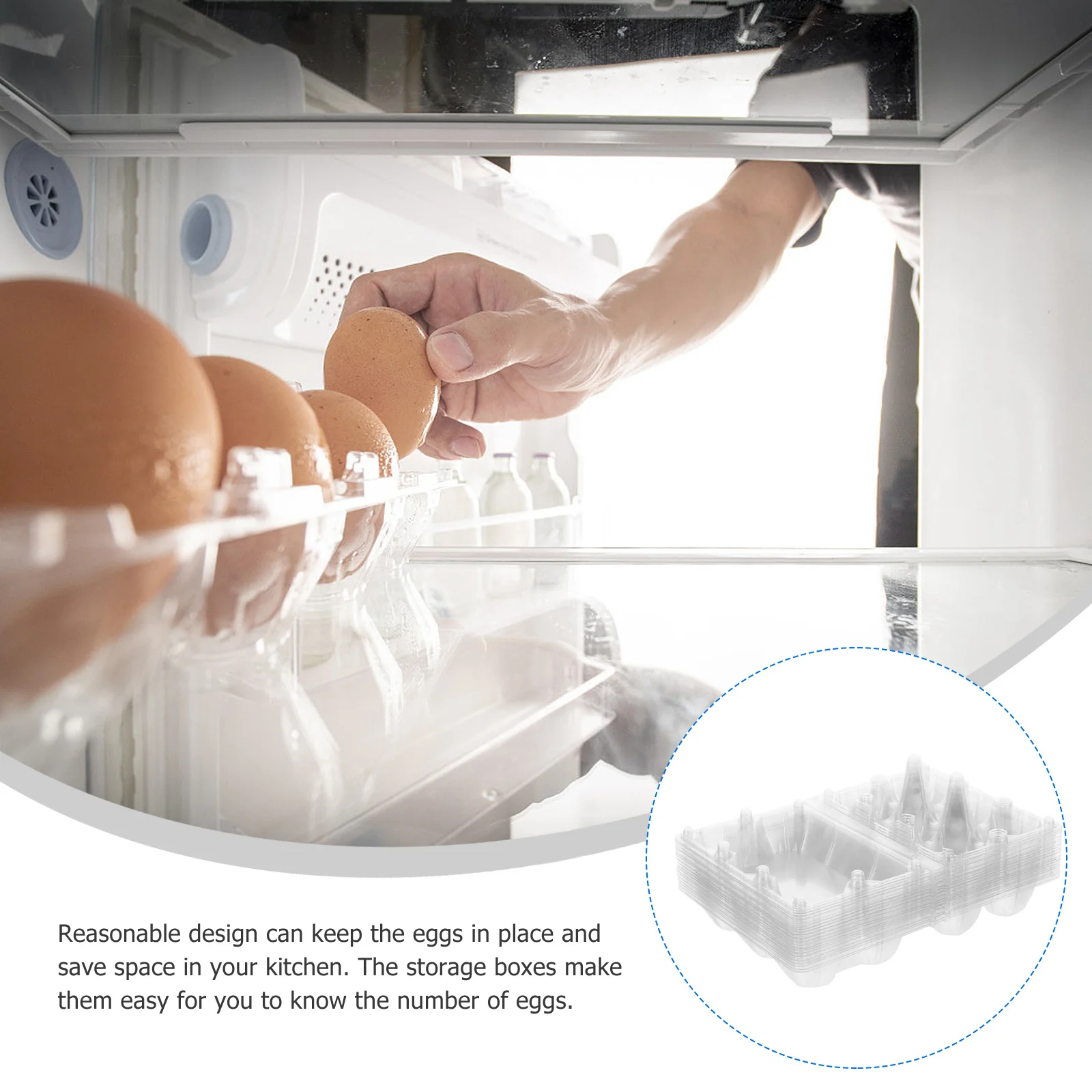 20 قطعة من حاويات تخزين البيض المنزلية، مادة شفافة، قالب نفطة، علبة حفظ طازجة قوية ومتينة، صندوق بيض #2