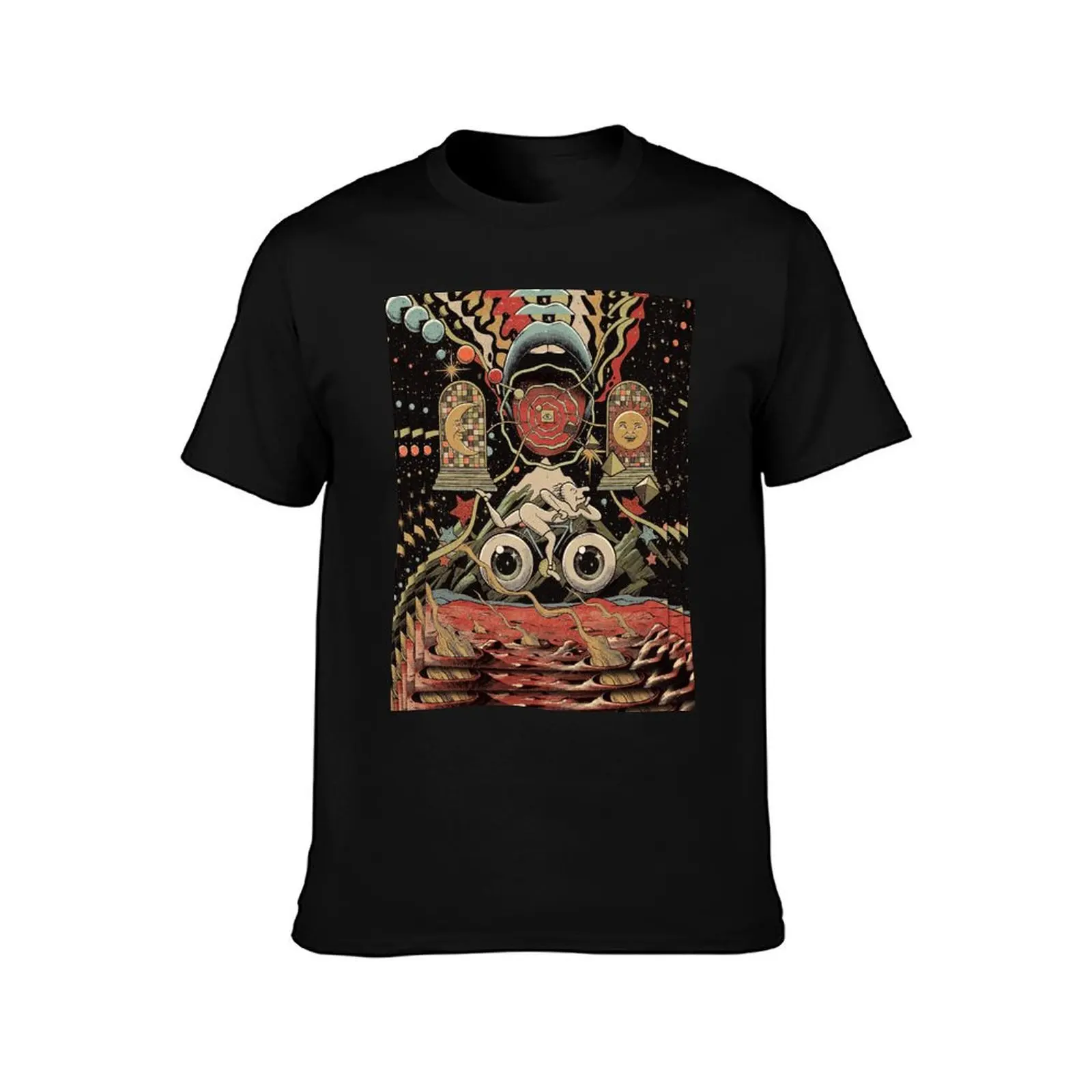 Trippy Cosmic Exploration T-Shirt Big Size Crew Neck T-Shirt
