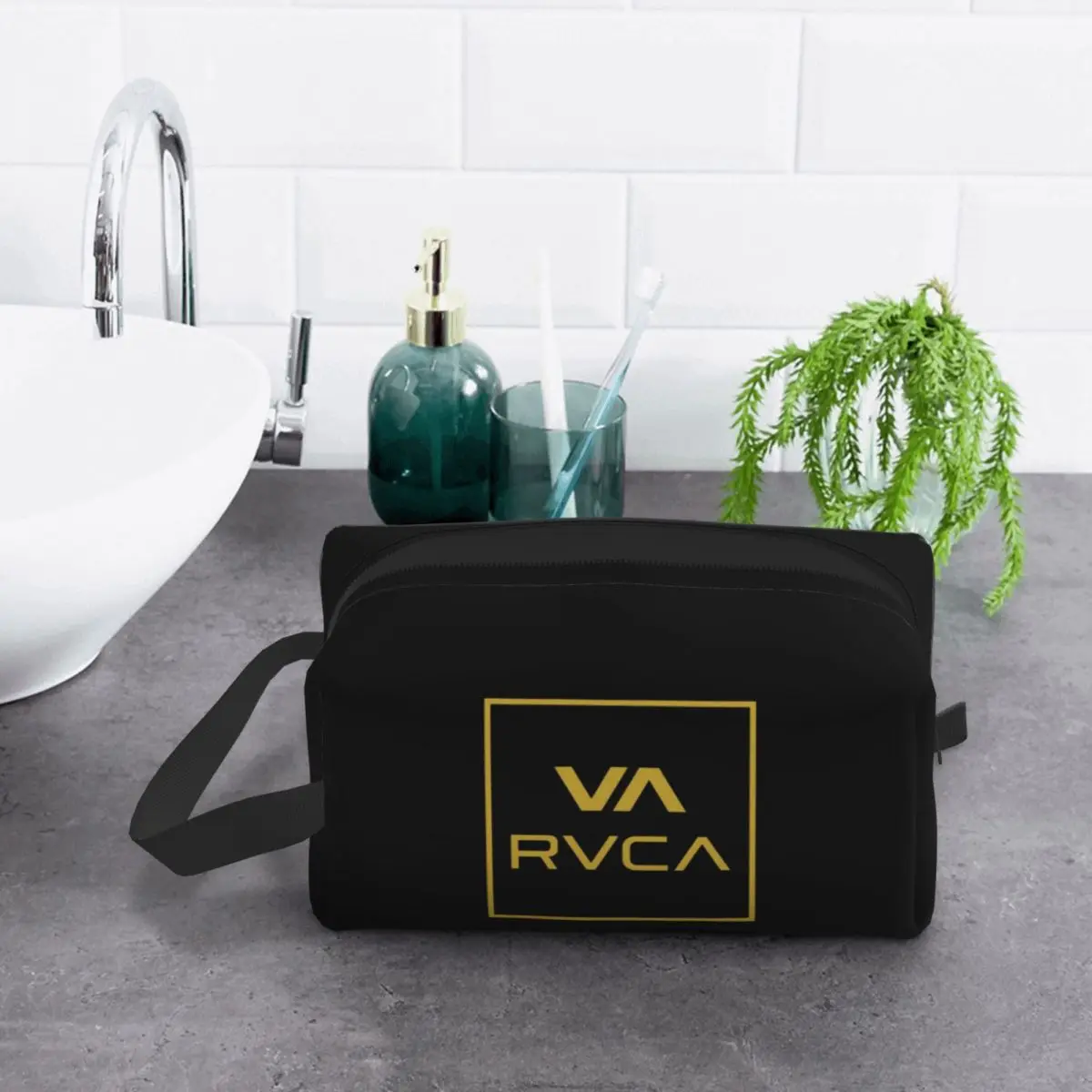 Bolsa de Maquillaje y Cosméticos de Playa SUMMER Beach Gold-RVCA-Surf Merch, Organizador de Cosméticos, Neceser, Bolsa de Aseo para Mujer