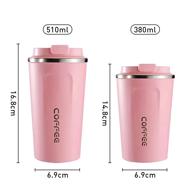 510ml Insulated Coffee Mug with Digital Temperature Display Portable Thermos Cup Tumbler Leakproof Stainless Steel Water Bottle