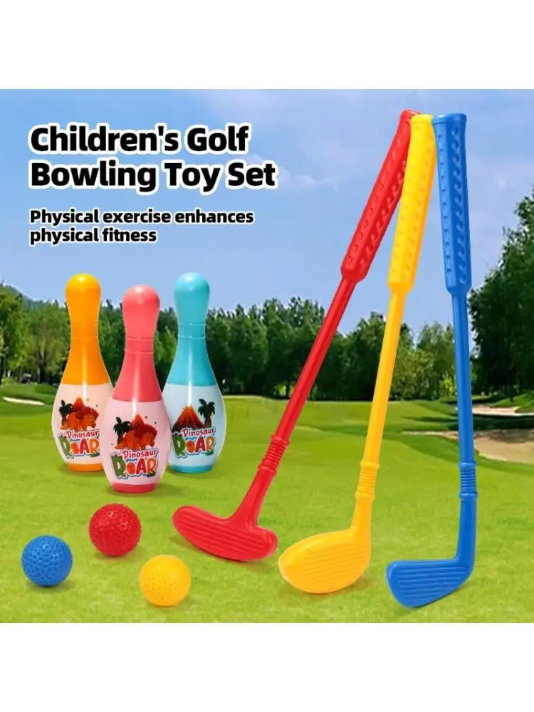 

U13F Kids Practice Golf Clubs ABS Plastic Golf Bowling Toy Family Kids Activity Toy