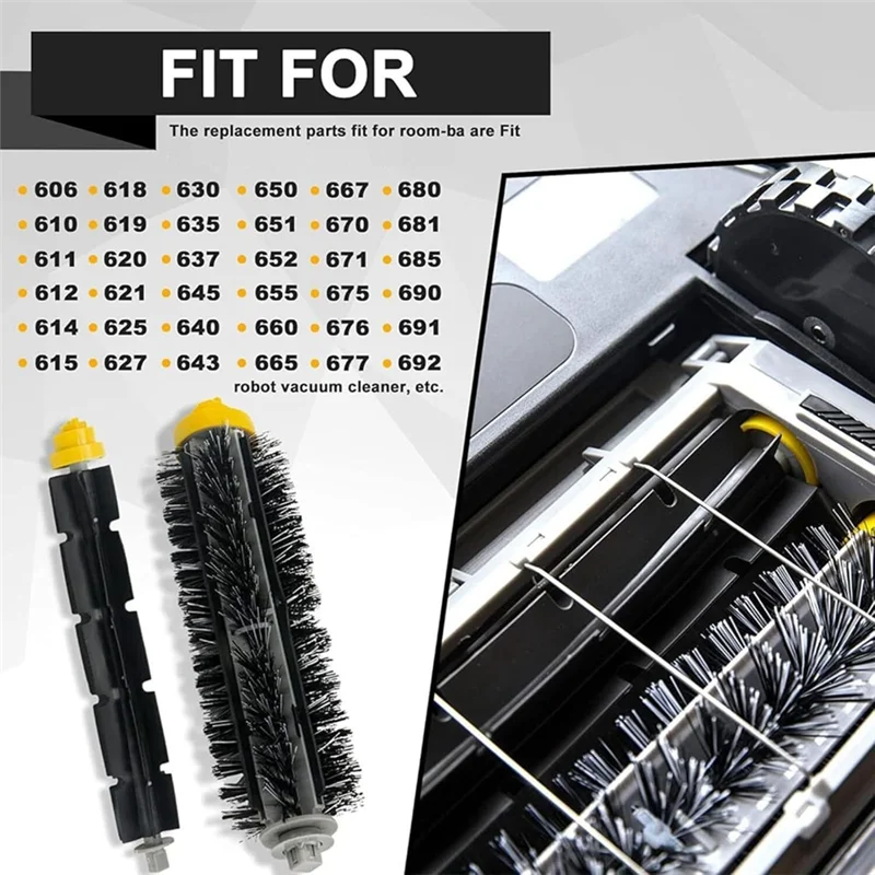 

A21I-For Irobot Roomba 600 Series 660/670/680/690/6 Vacuum Cleaner Rubber Brush Hepa Filters Accessories