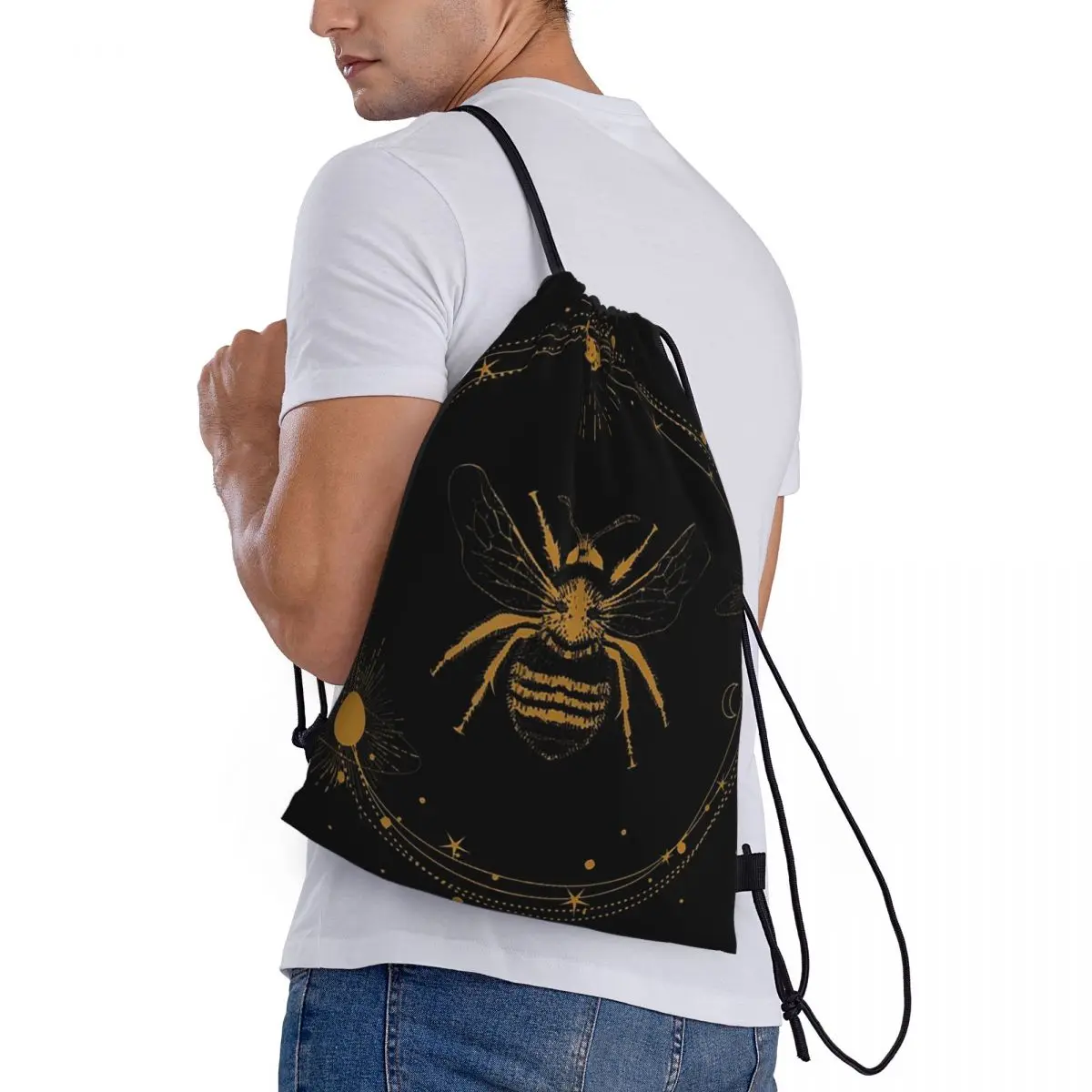 

Dark Academia Bee Cottagecore Backpacks Multi-function Drawstring Bags Sports Bag Book Bags for Travel Students