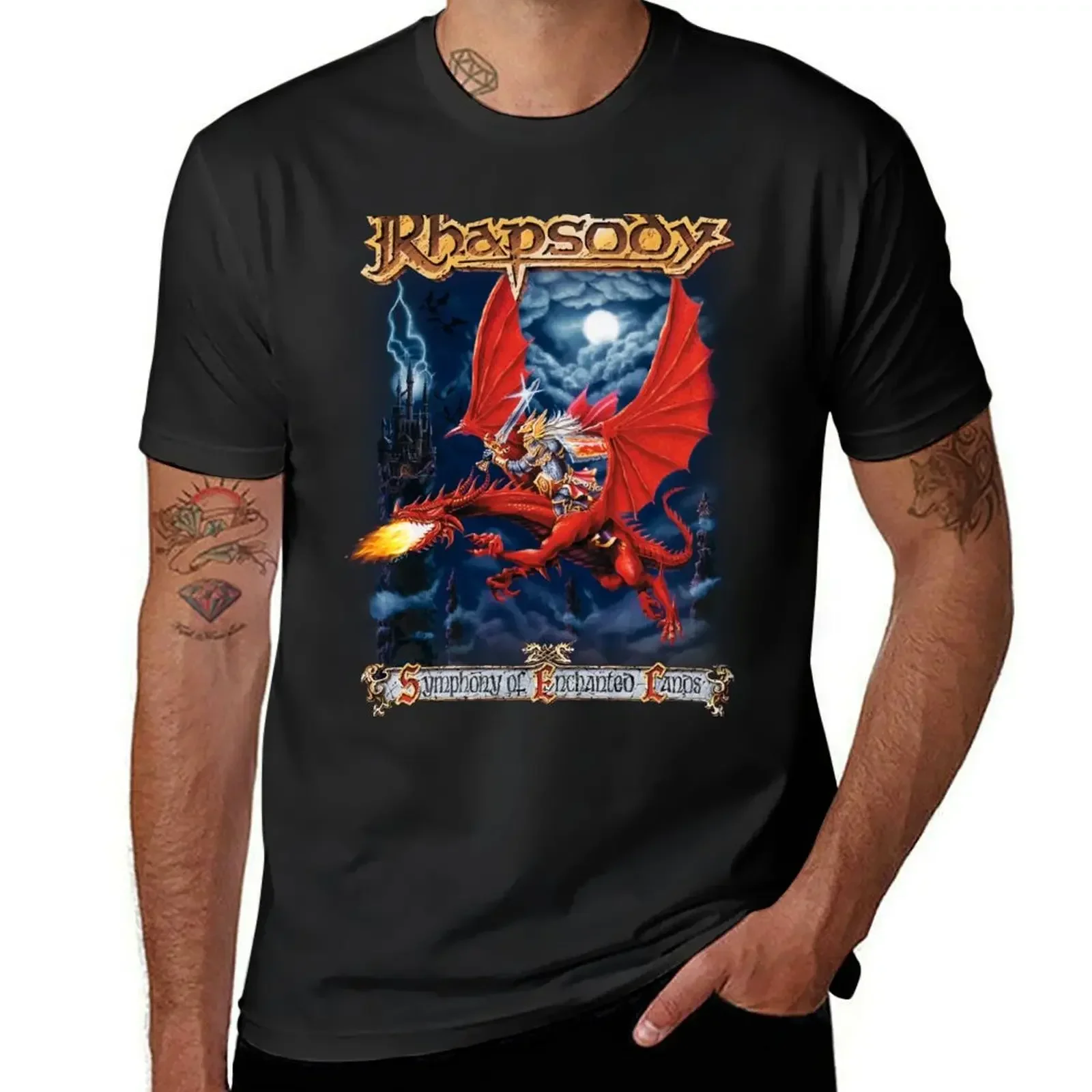 Rhapsody - Symphony of Enchanted Lands T-Shirt tees oversized graphics Men's cotton t-shirt