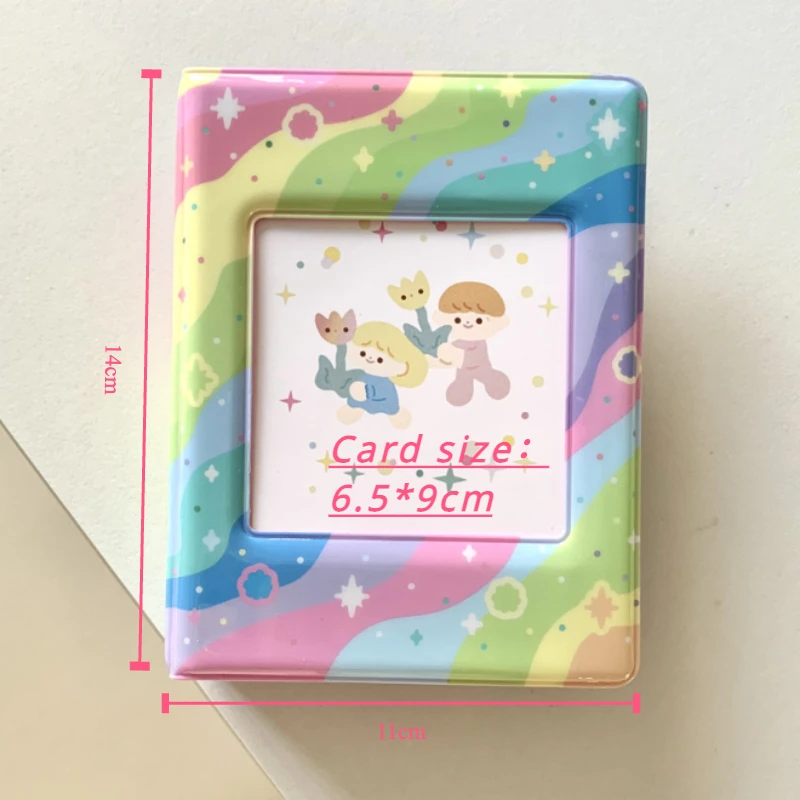 Creative Design Rainbow Mini Photo Album with 20 Pages Storage Sweet 3 Inch Kpop Photocard Album for Couple Friends Gift 2024