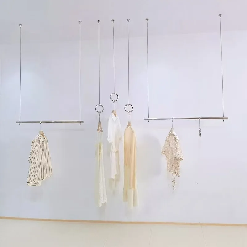 hanging women's clothing store hanger, wire rope hanger, window decoration stainless steel hanger