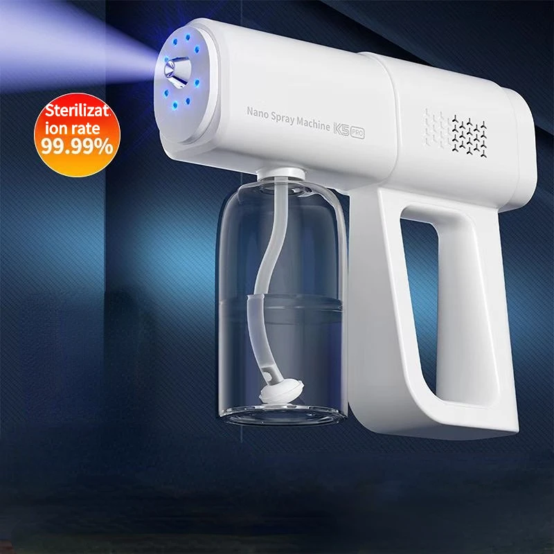 K5/K5pro 380ML Nano Atomization Remote Blue Light Disinfection Handheld Spray Disinfection Spray Gun Blue Light Atomizer