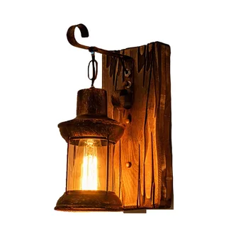 Vintage Wood Wall Lamp 1