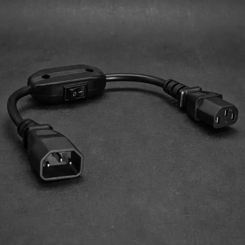 652F C14 to C13 Power Extension Cable with Switches Power Supplies for Computer Printer 30Cm 50Cm 100Cm 150Cm Length 4 Option