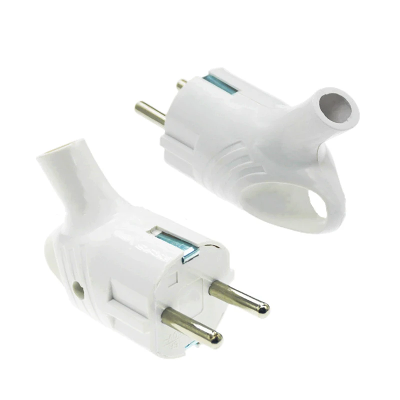 

1PCS 16A250V European Male Plug CE 2 Pin Industrial Wireless EU Rewirable Plug With Grounded Connector For DIY Power Cord