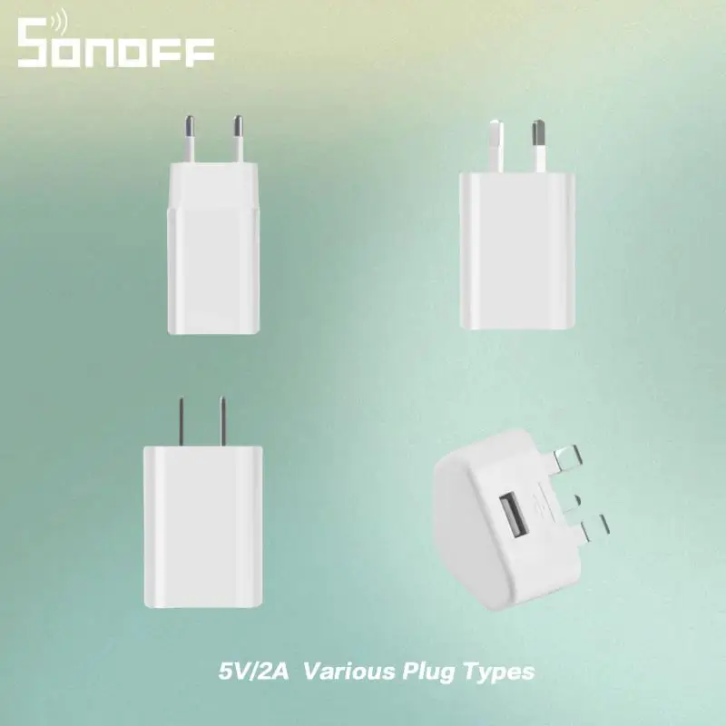 SONOFF DC 5V/2A Adapter Plug Portable Universal Voltage DoE Level VI Standard Various Types Compatible with CAM Slim ZBBridge