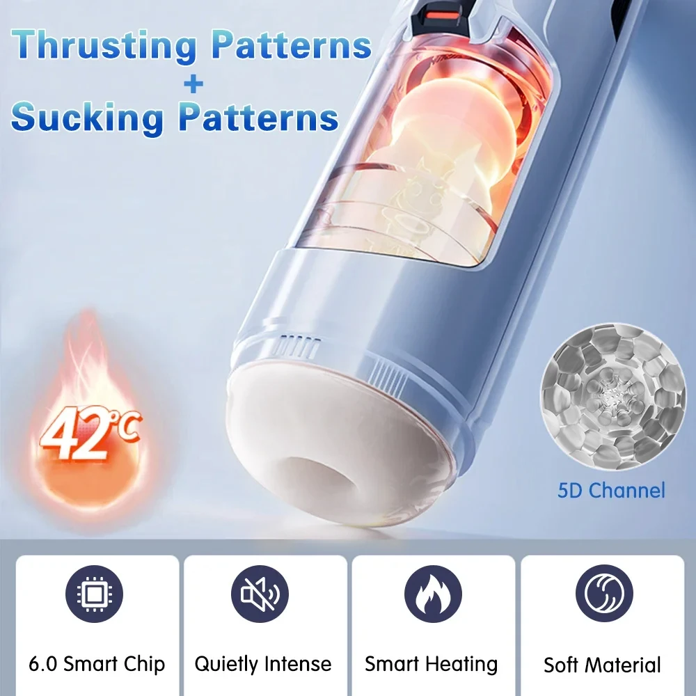 Masturbador para homens automático vagina artificial boquete chupar máquina aquecimento vibrador masculino massageador de próstata copo adulto brinquedos sexuais