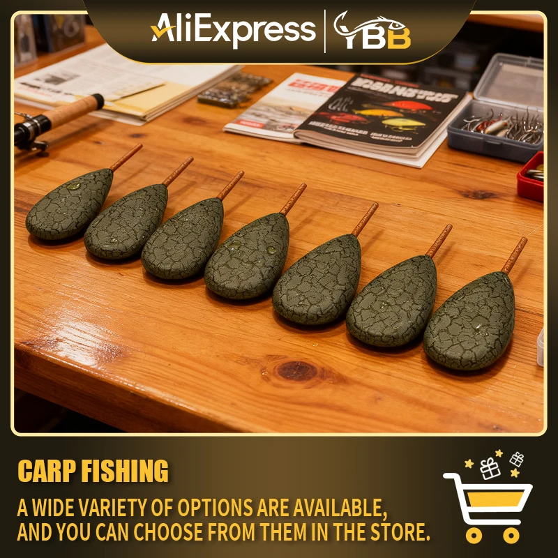 

Textured Carp Fishing Weights & Sinkers, Enhanced Attraction with Multi-Color Camouflage for Better Bait Concealment (Assorted W