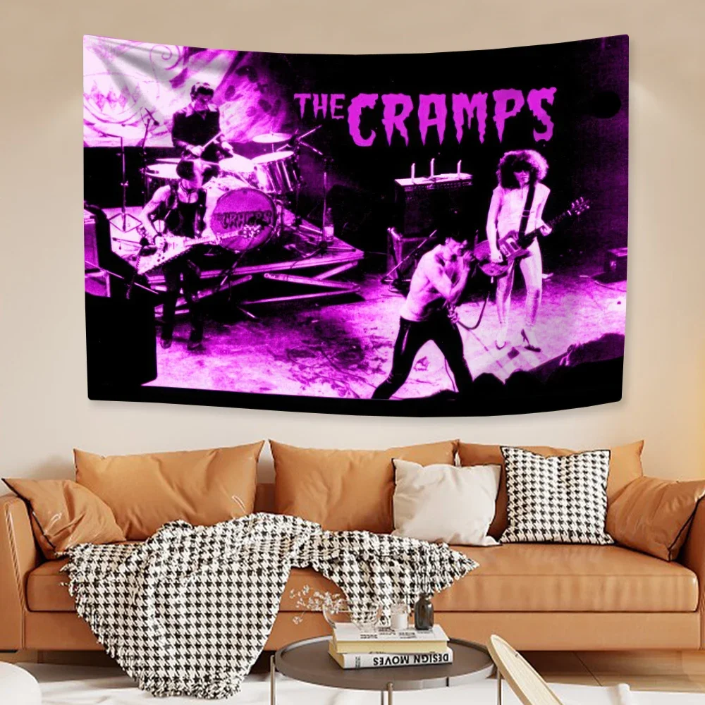Rock Band C-Cramps Tapestry Music Poster Wall Hanging Bedroom Dorm Decor Party Or Concert Background Cloth Friend Gift